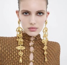 Schiaparelli Inspired Surrealist Drop Face Earrings Statement Wearable Art Stud picture