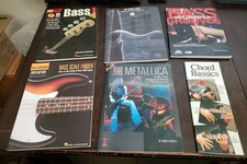Lot Of 6 Bass Guitar Learning Books Chord Bassics Metallica Bass Grooves W Cds picture