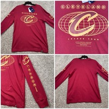 Cleveland Cavaliers NBA League Tour Long Sleeve Shirt Wine Mens 3XL NEW picture