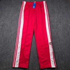 NWT Adidas Adibreak Track Pants Womens M Red Snaps Breakaway Originals Stripes picture