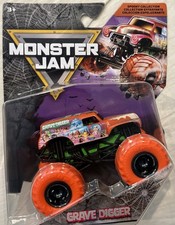 SPIN MASTER MONSTER JAM SPOOKY COLLECTION GRAVE DIGGER TRUCK with Orange Tires picture