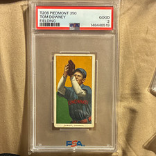 1909-11 T206 Tom Downey Fielding Piedmont 350 Back #350 Reds PSA 2 picture