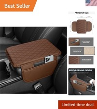 Brown Car Armrest Cover - Ergonomic Design with Spacious Storage Options picture