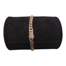 pulsera de oro 14k Para  mujer Solido De 7 Pulgadas De Largo  picture
