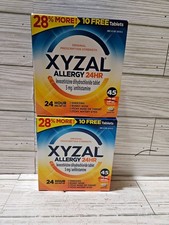 Lot of 2 Xyzal 24HR 5mg Allergy Relief 45 Tablets 2/2028 picture