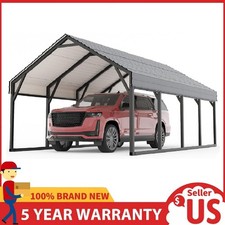 12x20 ft Metal Carport ,Heavy Duty Carport w/Steel Roof All-Weather Cars Shelter picture