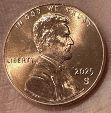 2025 S Lincoln Shield Cent “Not Proof S 1¢” New P Penny With “S” CounterStamp picture