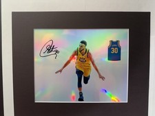 Steph Curry Warriors GoldenState Reprint NBA Holographic 11x14 Matted Frame picture