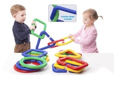 Kids Giant Polydron Linking Shapes Set in Multicolored - Children Creative In... picture