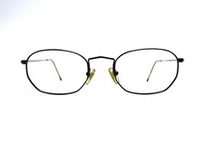 VTG Brooks Brothers Black Metal Oval Glasses Italy B.B 142 1004 49 19 140 picture