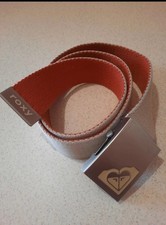 ROXY Webbed Belt Reversible Orange / Beige Y2K Surf Skate Vintage Retro/skater picture