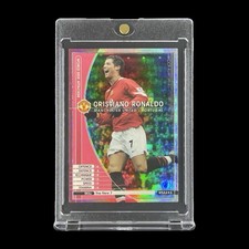 CRISTIANO RONALDO RARE RAINBOW FOIL ROOKIE CARD 2004-05 Panini European Clubs picture
