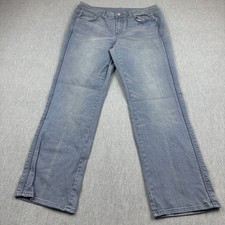 Vintage Seven 7 Jeans Womens 16 Fits 36x32 Blue Flared Bootcut Denim Light Wash picture