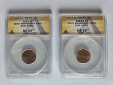 2026 and 2026-D Set - 250th Anniversary Issue Dual Dated Cents - ANACS MS 66 Red picture