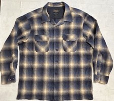 Pendleton The Original Board Shirt 1978 Archive Grey Gold Blue Plaid Wool XL picture