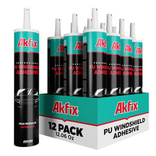 Akfix Windshield Adhesive Urethane Auto Glass Adhesive Black Fast Cure 10oz 12pk picture