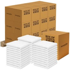 White Terry Bar Mop Towels Bulk Boxes - 100% Cotton Absorbent Rags for Kitchen picture