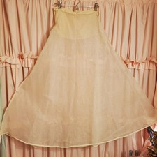 Vintage 1950s HoopsMy Dear Ivory Crinoline Petticoat/Slip Sz 12 Rockabilly picture