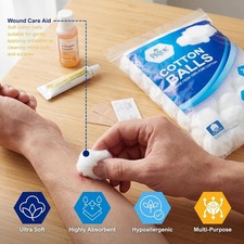 MED PRIDE Cotton Balls 100% Pure Ultra Soft Medical Absorbent Multipurpose 600ct picture
