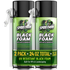 Sprayman Waterfall Pond Landscape Expanding Waterproof Black Spray Foam 12oz 2Pk picture