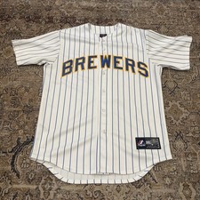 Vintage Rickie Weeks Milwaukee Brewers Majestic Baseball Jersey Size M Stitched picture
