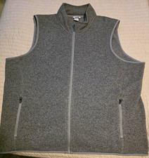 Duluth Trading Co. Men's Gray Fleece Vest 2XL Relaxed Fit Full Zip Pockets picture