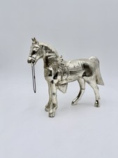 Horse Figure Statue Vintage Silver Plated Cast Metal 12.5