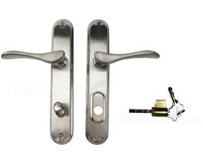 Pella Active Right Hand Handle Keyed Set Hinged Door + Key Lock - Satin Nickel picture