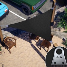 ColourTree Custom Size Super Ring Right Triangle Sun Shade Sail,Black (Small) picture