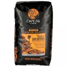 HEB Cafe Ole Taste of Texas SAN ANTONIO Blend Whole Bean Coffee 32 oz 2 Lb Bag picture