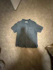 Buck Mason Short Sleeve Button Up Shirt Blue Cotton picture