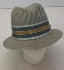 Vintage Resistol Caribbean Sabre Venetian Straw Fedora Hat Self Conforming Sz 7 picture
