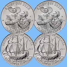 1776 - 2026 Washington Quarter ~ Mayflower~ P & D Two Coin Set ~ Unc picture