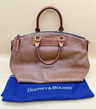 Dooney & Bourke Florentine Vacchetta Leather Satchel Brown Dome Zip Top Handbag picture