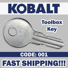 Kobalt Toolbox Replacement Key Cut to Code 001 picture