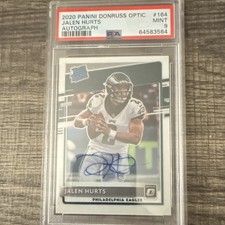 2020 Panini Donruss Optic Jalen Hurts Rated Rookies #164 RC Auto /150 PSA 9 picture