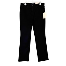NEW NYDJ Marilyn Straight Leg Jeans Women's 12 Black Lift Tuck Slimming picture