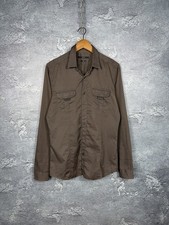 Vintage Gucci by Tom Ford Brown Cotton Long Sleeve Button-Up Shirt Pockets picture