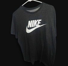 Nike Dri-FIT The Nike Tee Men's Gray Graphic Logo Crewneck T-Shirt L picture