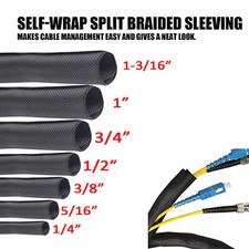 Braided Split-Sleeve Wire Loom for High-Temperature Auto Cable Harness Wrapping picture