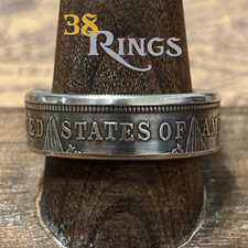 90% SILVER THIN BAND Morgan Dollar COIN RING USA United States America SIZE 5-18 picture