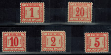 Egypt 1884 First Issue Postage Dues SG D57-61 1P, 2P, 5P, 10P, & 20P MOG & NH picture