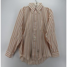 VINTAGE Manhattan Shirt Men 15 White 70s Button Up Striped Ivy Oxford Preppy picture
