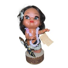 Vintage 1972 Lanakila Crafts Musical Hula Doll Rotating Hawaii Pearly Shells picture