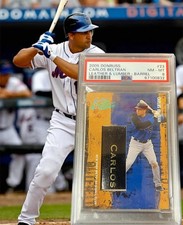 Carlos Beltran 2005 Donruss Leather & Lumber GU Bat Barrel 4/4 NAMEPLATE PSA 8 picture