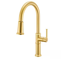 Ruvati Idris Brushed Gold 16.5 in. H Single Handle Arc Gooseneck Pull Down Spray picture
