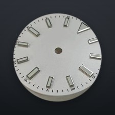 28.5mm white watch dial fits Seiko NH35 NH36, no date, lumed markers, US stock picture
