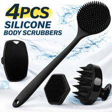 4PCS Silicone Body Scrubber Soft Exfoliating Brush Face & Shower Skin Clean picture