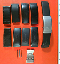 Sinn Black Rubber Wristwatch Band Strap w/ Stainless Steel Deployant Clasp 6.75