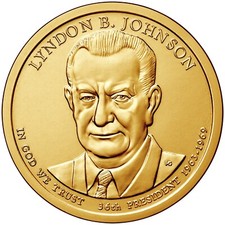 2015 P Lyndon Johnson Presidential Dollar From Mint Roll picture